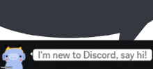 a screenshot of a chat with a cat saying i 'm new to discord