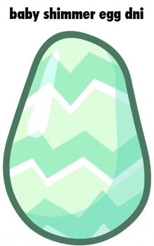 a cartoon illustration of a baby shimmer egg with a chevron pattern on a white background .