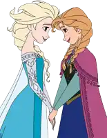 a drawing of elsa and anna looking at each other