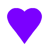 a purple heart on a white background with a shadow