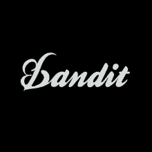 a black background with the word bandit in white letters