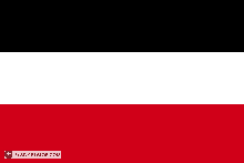 a black , white , and red flag with a shield on it .