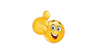 a yellow smiley face giving a thumbs up