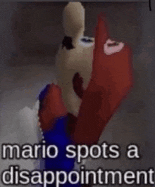 mario spots a disappointment in a video game .