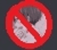 a pixel art of a no smoking sign in a red circle .