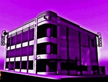 a purple and white building with a sign that says nc