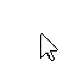 a pixelated mouse pointer on a white background .