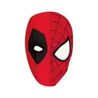 a half deadpool and half spider-man mask is shown on a white background