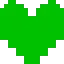 a green pixel heart on a white background