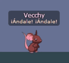 a cartoon mouse with a sign that says vecchiy