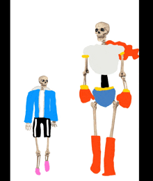 a drawing of two skeletons one of which is sans