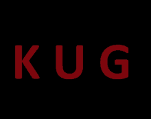 a black background with the word kug in red letters