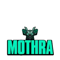 a moth with the word mothra under it