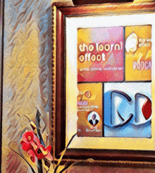 a framed painting that says " the loorni offfoot "