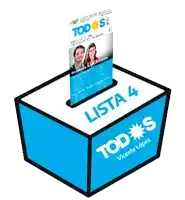 a blue and white box that says lista 4