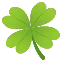 a green four leaf clover with a black stem