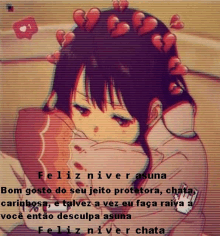 a picture of a girl with hearts in her hair and the words feliz niver asuna on the bottom