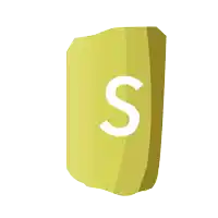 a yellow block with the letter s written on it