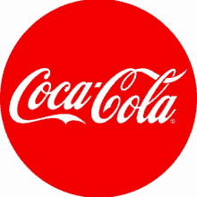 the coca cola logo is in a red circle