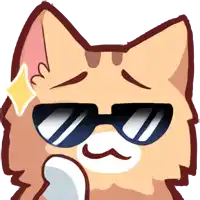 a cartoon cat is wearing sunglasses and has a diamond on its head