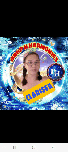 a picture of a woman with the name clarissa written on it