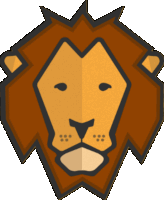 a drawing of a lion 's head with a crown on it