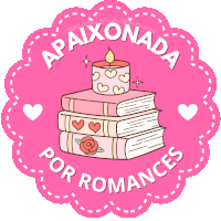 a sticker that says apaixonada por romances with a stack of books