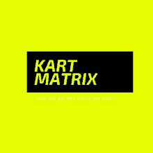 a black and yellow logo for kart matrix