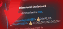 a red arrow points to a blurred text that says ' secondary leaderboard '