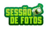 a green sticker that says sessão de fotos