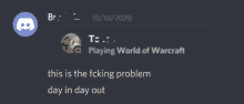 a screenshot of a discord conversation between a person playing world of warcraft