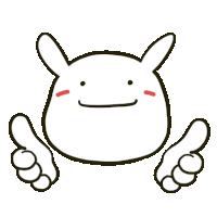 a cartoon drawing of a rabbit with a thumbs up