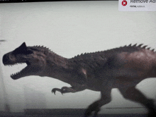 a screen shot of a dinosaur with a remove ads total adblock button