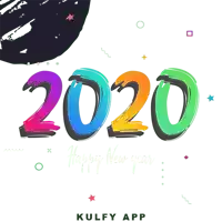 the year 2020 is displayed in a colorful font