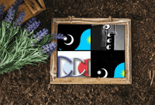 a picture frame with a collage of images including the letters ccl