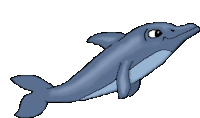 a pixel art drawing of a dolphin with a smiley face