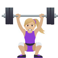 an illustration of a woman squatting while holding a barbell over her head