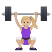 an illustration of a woman squatting while holding a barbell over her head