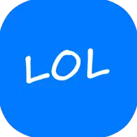 a blue circle with the word lol in white letters