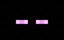 a close up of enderman 's eyes in minecraft with a black background .