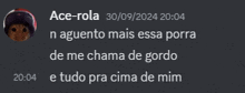 a screenshot of a conversation between ace-rola and n agueno mais essa porra