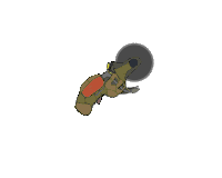 a drawing of a weapon with a circle in the middle of it