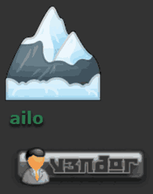 a picture of an iceberg with the word ailo on top