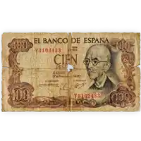 a 100 peso bill from el banco de espana is torn in half