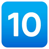 a blue square with a white number 10 on it