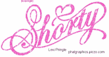 the word sherry is written in pink with a heart in the middle