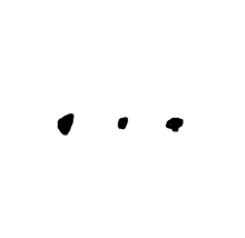 three small black dots on a white background