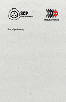 a piece of paper with scp and level 5 authorized written on it