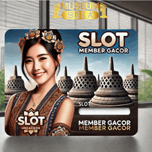 a museum bola 1 slot member gacor card with a woman on it