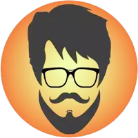 a silhouette of a man with glasses and a beard